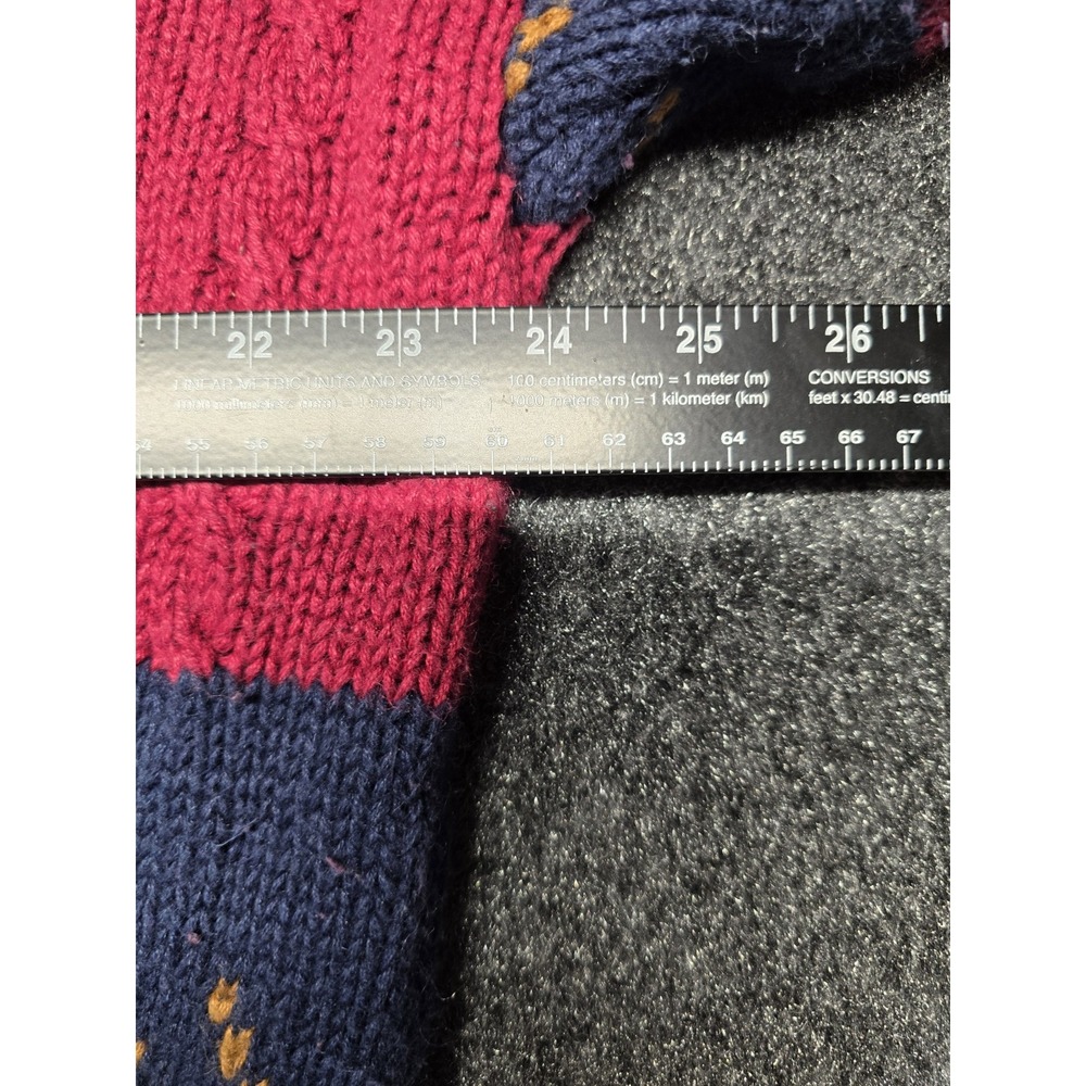 Vintage 90s St Johns Bay Sweater Colorful Geometric Chunky Knit‎  Size XL - Picture 7 of 8